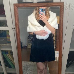 BHLDN faux fur ivory wrap size small